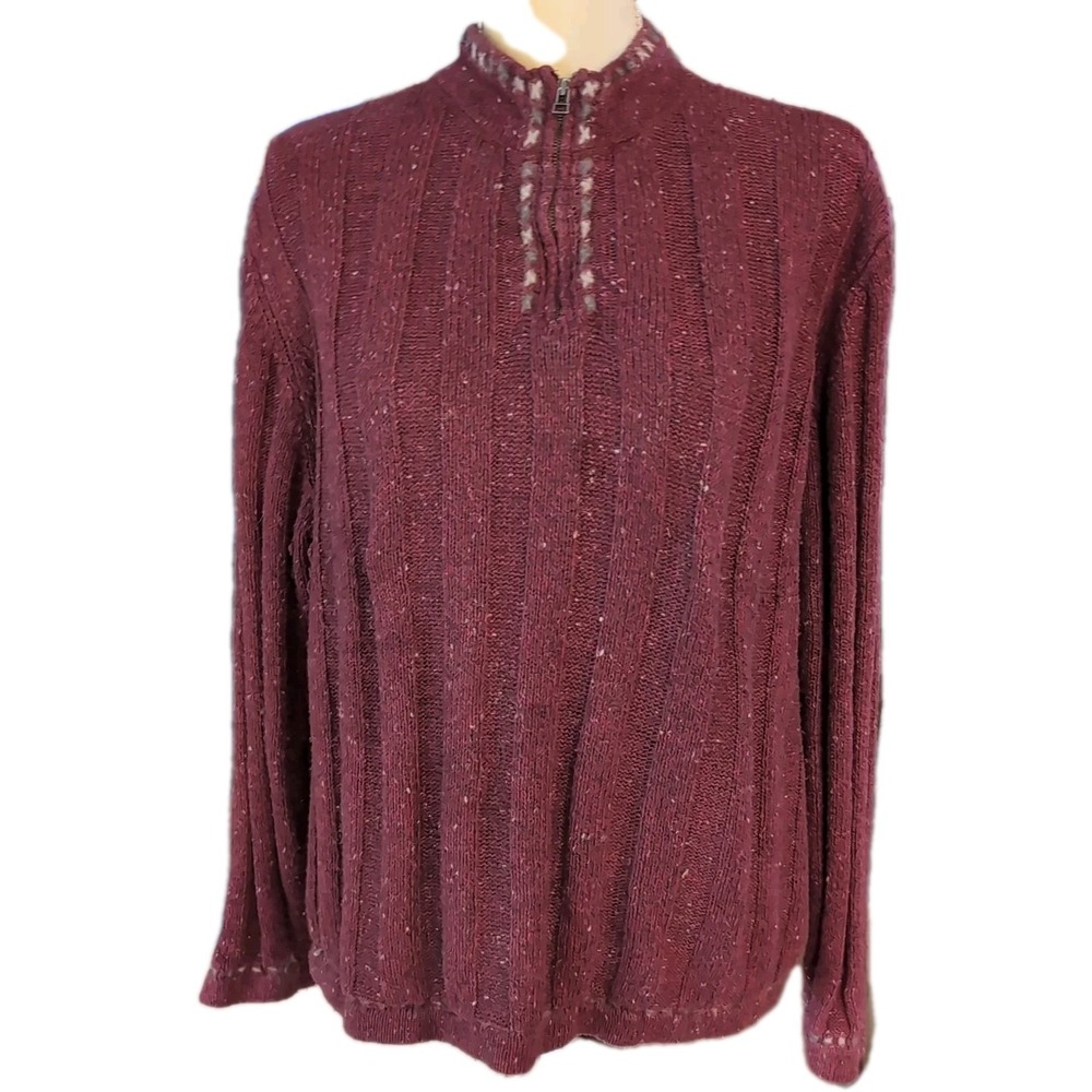 Woolrich Vintage Women's Size XL Ruby Heather‎ Sweater Pullover 1/4 Zip Wool